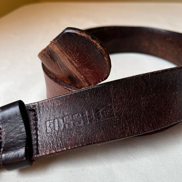 Vintage Fossil Full Grain Leather Belt w/ DC Comics Green Lantern Buckle Size 38 - Picture 4 of 9